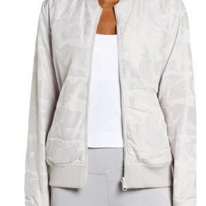 Blanc Noir Camo Reversible Bomber Jacket - Light Grey/Champagne Pink - Medium